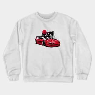 Red Corvette C4 Mountains Crewneck Sweatshirt